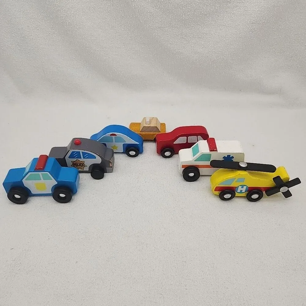 Cars Chunky Wooden Vehicles Horizon Group Mellisa & Doug Plantoys 7 Bundle Wood